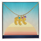 Engraved Baby Feet Necklace with Birthstone