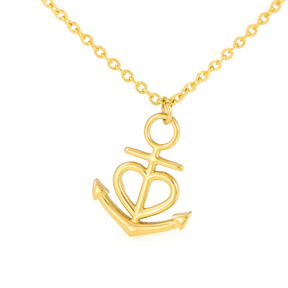 First [f] Engraved Envelope Necklace