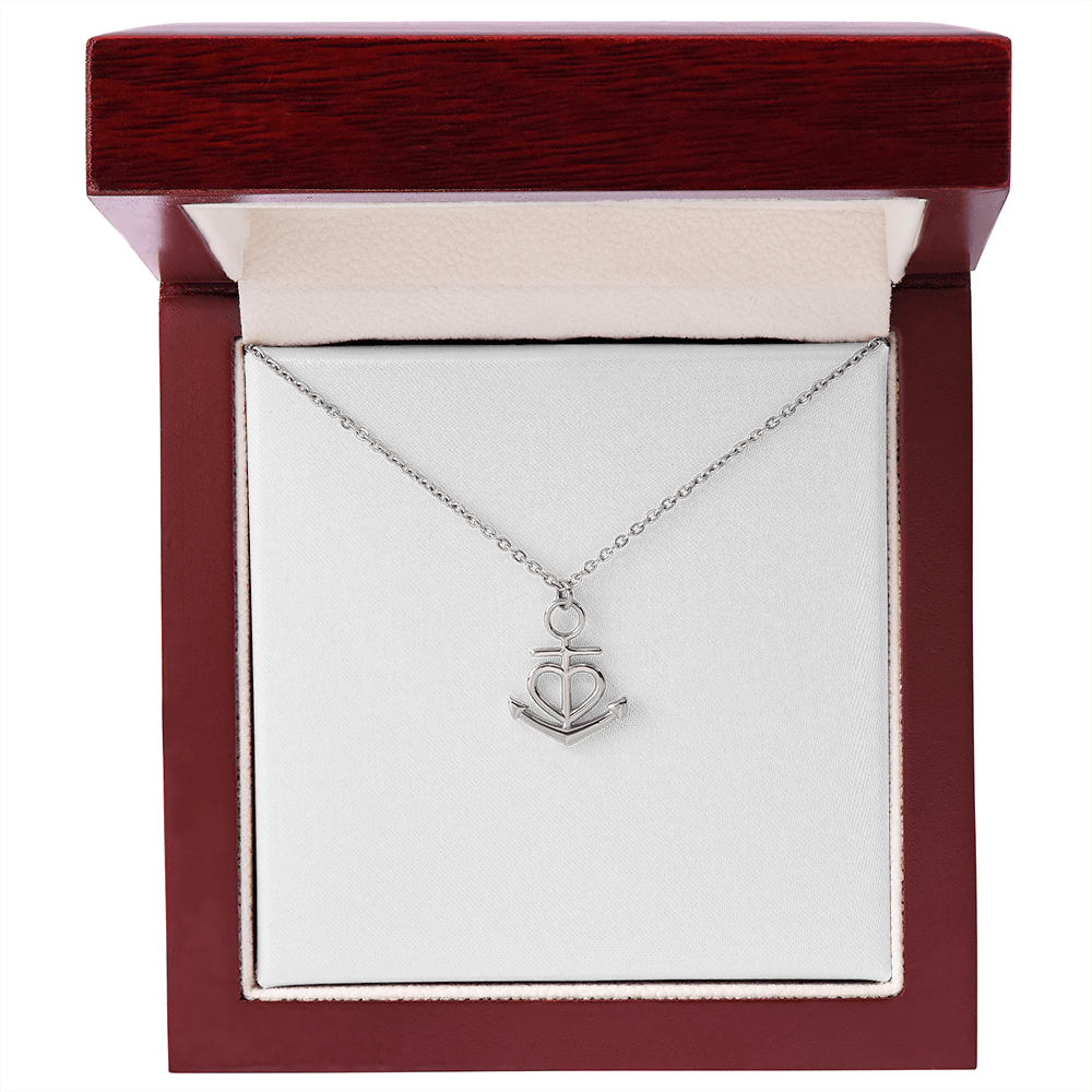 First [f] Engraved Envelope Necklace