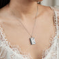 First [s] Engraved Envelope Necklace