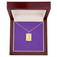 First [f] Engraved Envelope Necklace