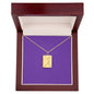 First [s] Engraved Envelope Necklace