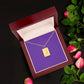 First [f] Engraved Envelope Necklace
